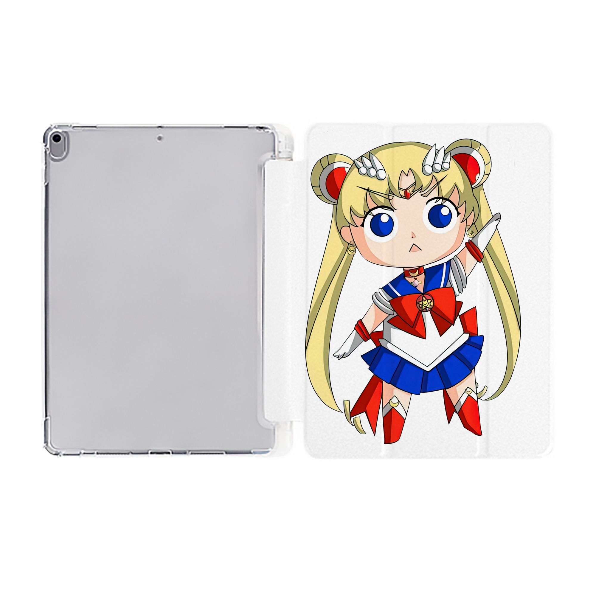 （画像用） 美少女戦士セーラームーン 月野 うさぎ つきの うさぎ Sailor Moon Tsukino Usagi IPad ケース ペン収納付き 三つ折りスタンド PUレザー×シリコン 対応機種9.5/10.5/10.9インチ